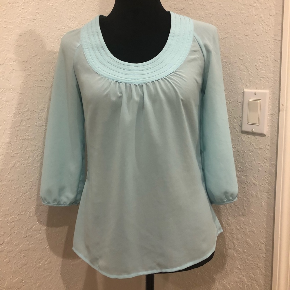 Banana Republic Sheer Light Blue Blouse